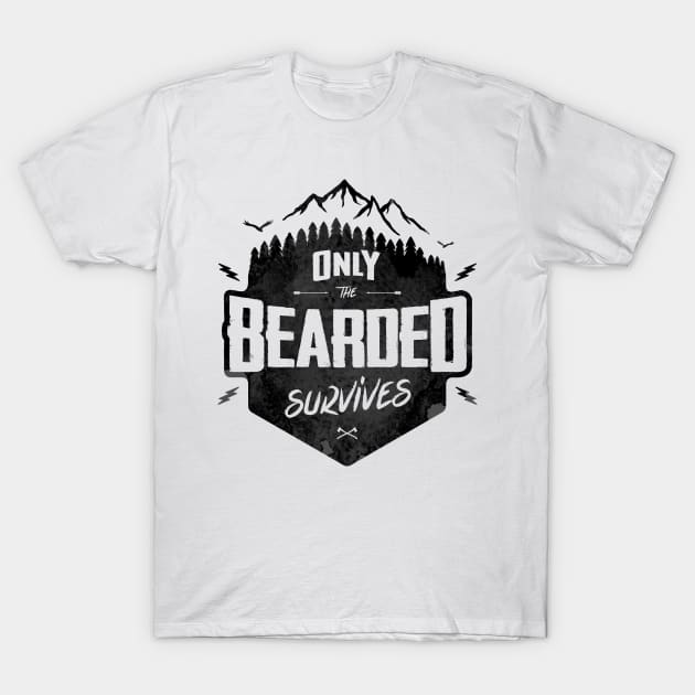 ONLY THE BEARDED SURVIVES T-Shirt by snevi